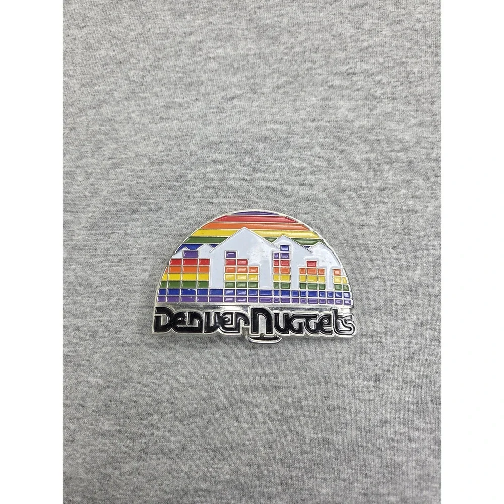 Vintage Denver Nuggets Large Skyline Enamel Basketball Belt Buckle NBA